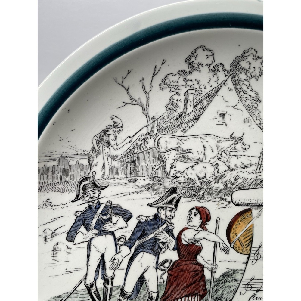 Antique 1880s French Terre de Fer Porcelain No 11 Signed & Marked Plate See Desc - Picture 6 of 7